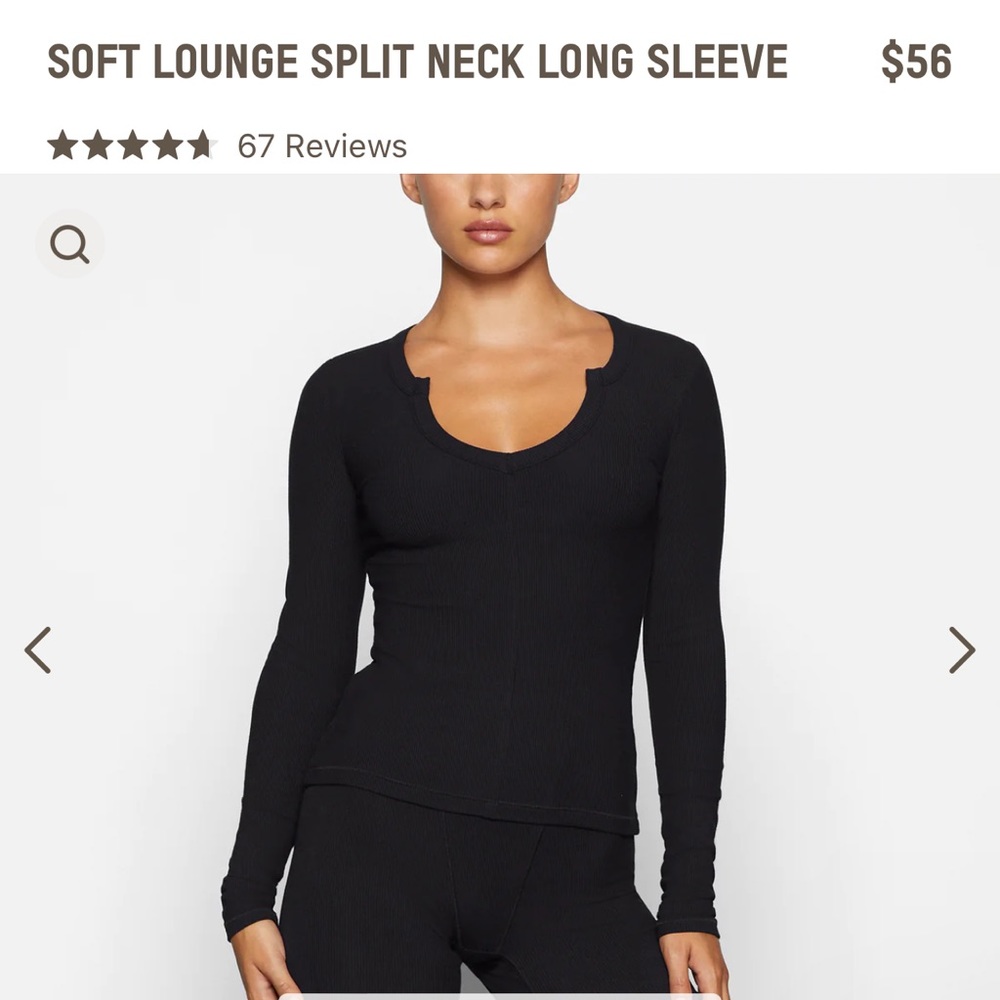 Skims SOFT LOUNGE SPLIT NECK LONG SLEEVE